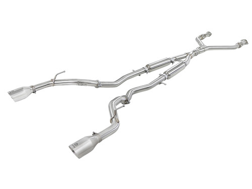 aFe POWER Takeda 2.5in 304 SS CB Exhaust w/ Polished Tips 17-19 Infiniti Q60 V6-3.0L (tt) - 49-36134NM-P