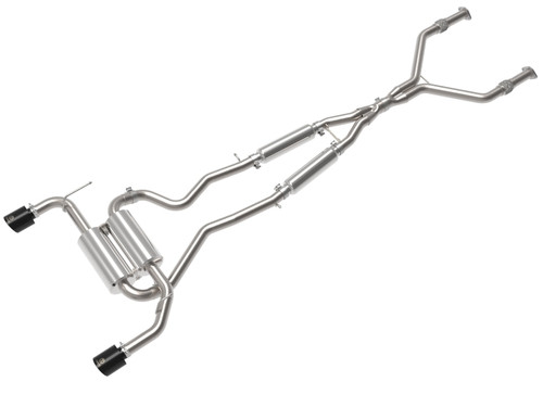 aFe 14-15 Infiniti Q50 V6 3.7L Takeda 2.5in 305 SS Cat Back Exhaust System w/ Black Tips - 49-36136-B