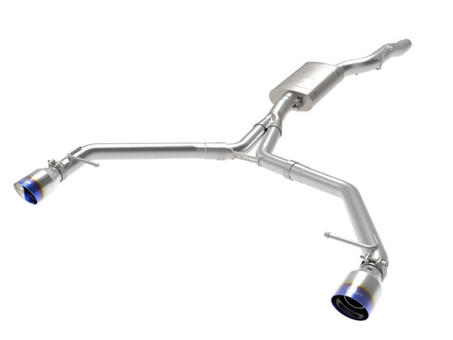 afe MACH Force-Xp 13-16 Audi Allroad L4 SS Axle-Back Exhaust w/ Blue Flame Tips - 49-36437-L