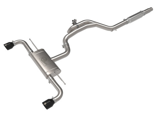 aFe Gemini XV 3in to 2 1/2in 304 SS Cat-Back Exhaust 22-23 Volkswagen GTI (MK8) 2.0L w/ Black Tips - 49-36451-B