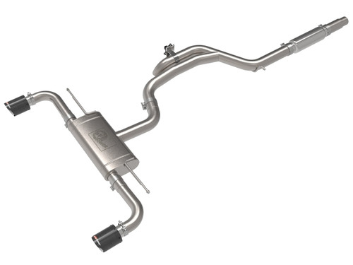 aFe Gemini XV 3in to 2 1/2in 304 SS Cat-Back Exhaust 22-23 Volkswagen GTI (MK8) 2.0L w/ Carbon Tips - 49-36451-C