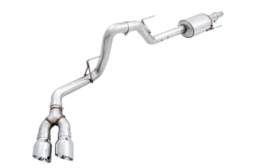 AWE Tuning 2015+ Ford F-150 0FG Single Exit Performance Exhaust System w/4.5in Chrome Silver Tips - 3015-22066