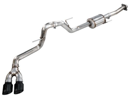 AWE 21-25 Ford F150 (14th Gen Reg Cab) Cat-Back Exhaust - 4.5in Dual Side Exit Diamond Black Tips - 3015-33145