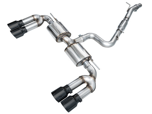 AWE 22-24 Audi 8Y S3 Touring Edition Exhaust - Diamond Black Tips - 3015-43897