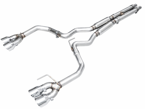 AWE Track Edition Catback Exhaust - Quad Chrome Tips - 2024+ S650 Mustang GT