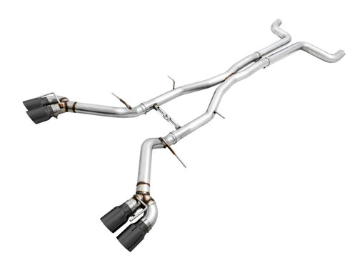 AWE Track Catback Exhaust - Non-Resonated w. Quad Black Tips - 16-24 Camaro SS / ZL1