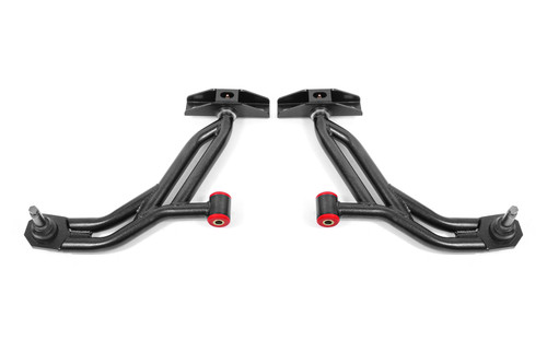 BMR 10-14 Ford Mustang Non-Adj. Lower A-Arms Delrin/Rod w/ 19mm Tall Ball Joint - Black Hammertone - AA756H