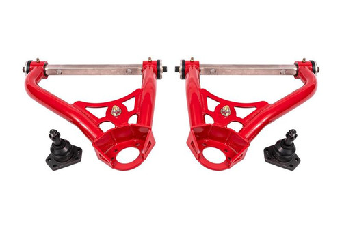 BMR 68-74 Chevrolet Nova Non-Adj. Upper A-Arms w/ STD. Ball Joint (Delrin) - Red - AAU311R