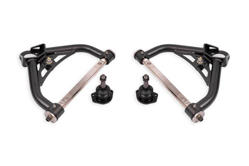 BMR 70-81 Chevrolet Camaro Non-Adj. Upper A-Arms w/ 0.5in Tall Ball Joint (Delrin) -Black Hammertone - AAU322H