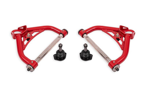 BMR 70-81 Chevrolet Camaro Non-Adj. Upper A-Arms w/ 0.5in Tall Ball Joint (Delrin) - Red - AAU322R