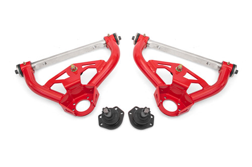 BMR 78-87 GM G-Body Non-Adjustable Upper A-Arms Delrin 0.5in Tall Ball Joint - Red - AAU462R