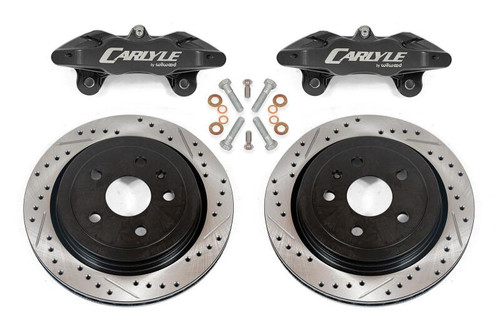 BMR Carlyle Racing Brake Kit for 15" Conversion - Drilled & Slotted Rotors / Black Calipers - CTS-V / Camaro / G8 / Chevy SS