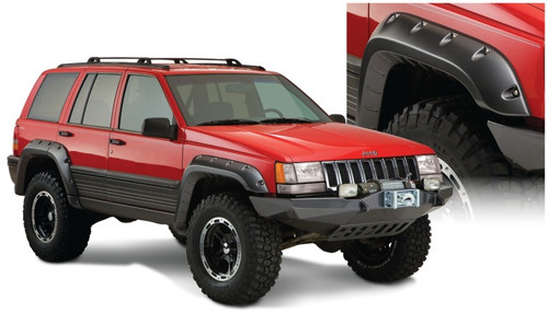 Bushwacker 93-98 Jeep Grand Cherokee Cutout Style Flares 4pc - Black - 10916-07