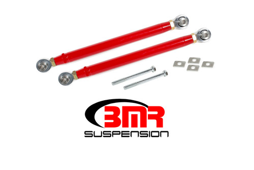 BMR Toe Rods Rear, Double Adjustable, Rod Ends, Red - 16-24 Camaro