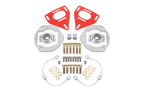 BMR Caster Camber Plates for Factory Spring - Red - 16-24 Camaro