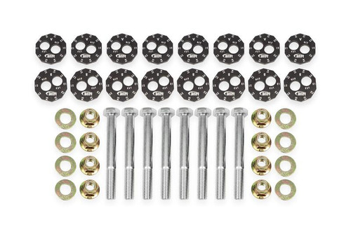 BMR 14-19 Chevrolet Corvette C7 Front & Rear Lower Control Arms Camber Bolt Kit - Black Anodized - WAK572