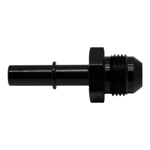 DeatschWerks 8AN Male Flare to 3/8in Male EFI Quick Connect Adapter - Anodized Matte Black - 6-02-0113-B