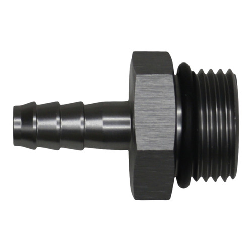 DeatschWerks 10AN ORB Male to 5/16in Male Triple Barb Fitting (Incl O-Ring) - Anodized DW Titanium - 6-02-0516