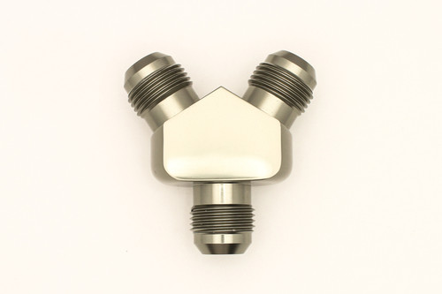 DeatschWerks 10AN Male Flare + 10AN Male Flare To 10AN Male Flare Y-Block Fitting - 6-02-0707