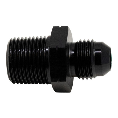 DeatschWerks 6AN Male Flare to 3/8in Male NPT Adapter - Anodized Matte Black - 6-02-0902-B