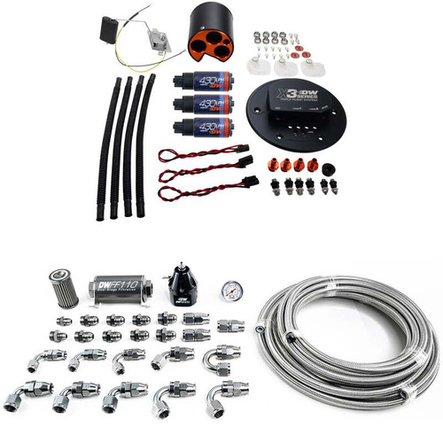 DeatschWerks 98-04 Ford Mustang X3 Module with DW430C Pump and Plumbing Kit - 9-437-604-7034