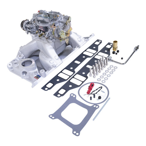 Edelbrock Manifold And Carb Kit Performer RPM Air-Gap Small Block Chrysler Natural Finish - 2075