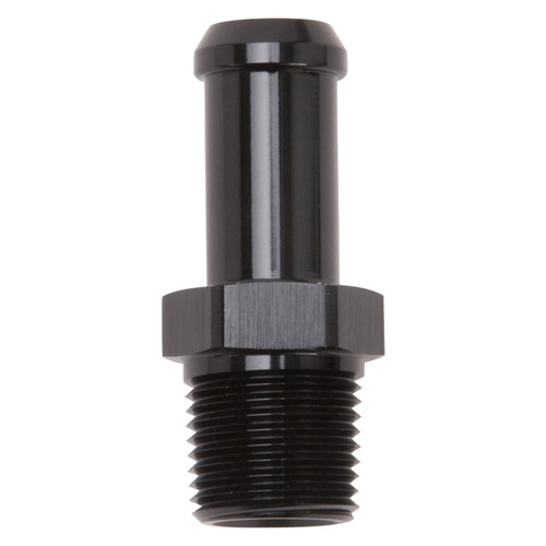 Edelbrock Hose End Straight 3/8In NPT to 1/2In Barb Black Anodize - 8114