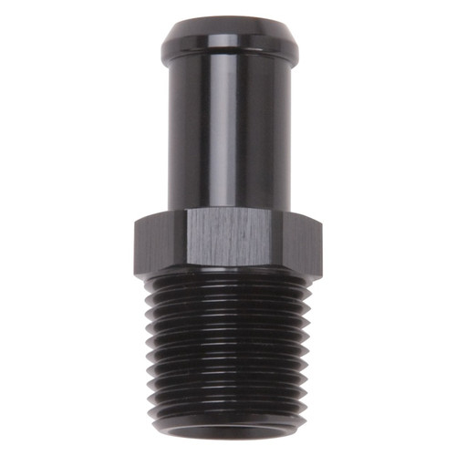 Edelbrock Hose End Straight 1/2In NPT to 5/8In Barb Black Anodize - 8159