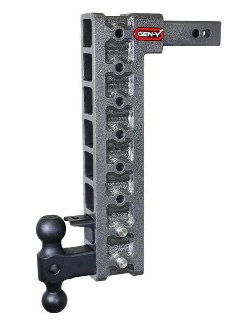 Gen-Y Mega Duty 2in Shank 17.5in Drop 10K Hitch w/Dual-Ball/Pintle Lock/Stabilizer Kit - GH-328