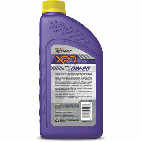 Royal Purple XPR Synthetic Extreme Performance 0W-20 Racing Oil - 1 Quart - 06008