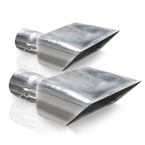 Stainless Works Hot Rod Box Exhaust Tips 2.25in Inlet - 7010225