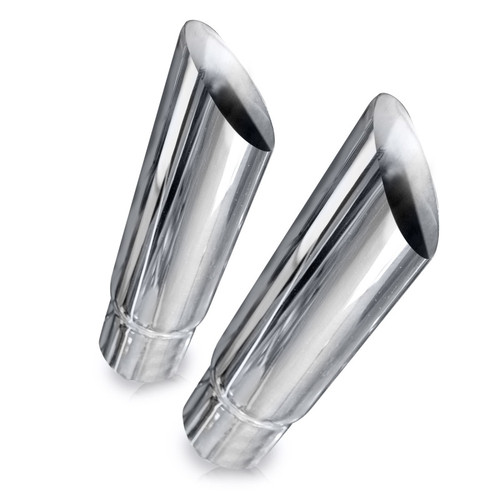 Stainless Works Angle Cut Resonator Tips 2 1/2in ID Inlet 3in Body - 770250