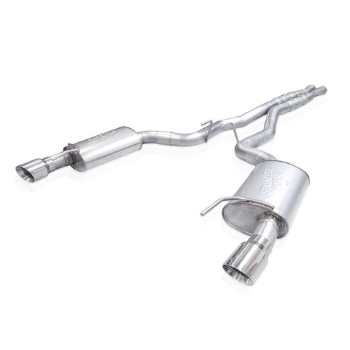 Stainless Works Redline Series Dual Tip Catback / X-Pipe / Factory Connect - 2024+ S650 Mustang GT (SSWM24CBXFCR)