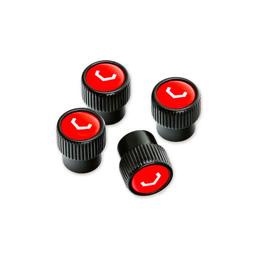 Vossen Classic V Valve Stem Cap Set - Black/Red - ST-VALVE-STEM CAP-1 Photo - Primary
