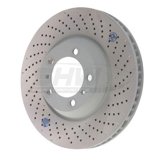 SHW 04-08 Porsche 911 GT3 w/o Ceramics Right Front Cross-Drilled Monobloc Brake Rotor (99735141090) - PFR33009