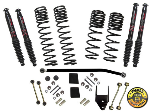 Skyjacker 2018 Jeep Wrangler (JL) 2DR 3.5in Suspension Lift Kit w/Black Max Shocks - JL35BPBLT