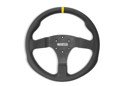 Sparco Steering Wheel R350B Leather w/ Button - 015R350PLO