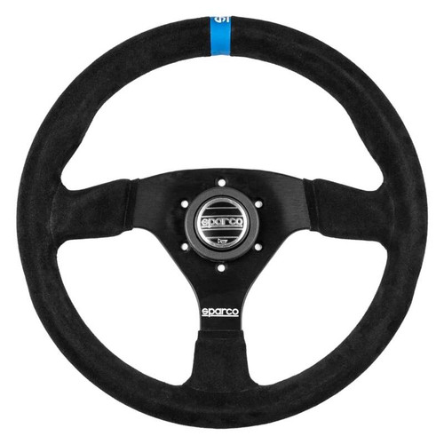 Sparco Steering Wheel 383 Suede Black w/ Logo - 015R383PSNLOGO Photo - Primary