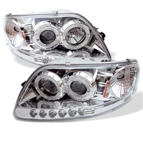 Spyder Ford F150 97-0 Projector - LED Halo Amber Reflector LED Chrome PRO-YD-FF15097-1P-AM-C - 5010278