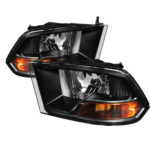 xTune Dodge Ram 1500 09-12 ( Non Quad Headlights ) Crystal Headlights Black HD-JH-DR09-AM-BK - 5042378