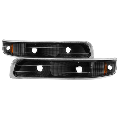 xTune Chevy Silverado 99-02 Amber Reflector Bumper Lights Black CBL-JH-CS99-AM-BK - 5064271