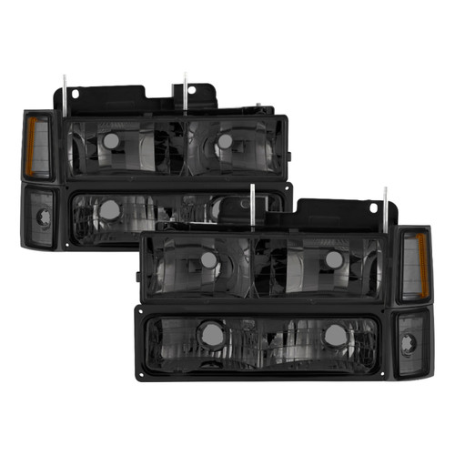 xTune Chevy Suburban 94-98 Headlights w/ Corner & Parking Lights 8pcs Smoked HD-JH-CCK88-AM-SM-SET - 5072238