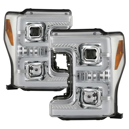 Spyder Ford F-250/F-350/F450 Super Duty 17-18 Projector Headlights Chrome PRO-YD-FS17-SBSEQ-C - 5086273