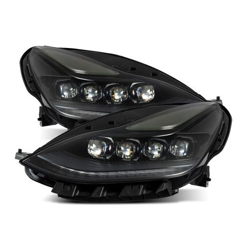 AlphaRex 17-22 Tesla Model 3/20-23 Model Y NOVA LED Proj Headlights Alpha-Blk w/Actv Lgt & Seq.Sig - 880859 Photo - Primary