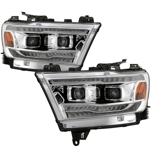Spyder Dodge Ram 19-20 Halogen Model Only Projector Headlights Chrome PRO-YD-DR19HALAP-SEQ-C - 5087638