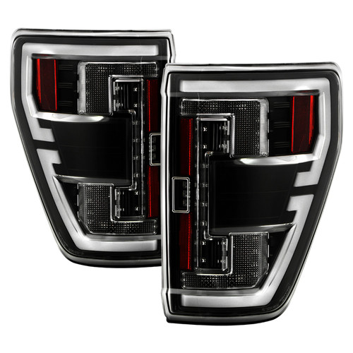 Spyder 21-23 Ford F150 (Factory Halogen) Light Bar LED Tail Lights - Black (ALT-YD-FF15021HAL-BK) - 5088772