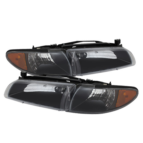 xTune Pontiac Grand Prix 97-03 Crystal Headlights w/ Amber Corner Lights HD-JH-PGPRIX-SET-AM-BK - 9023347