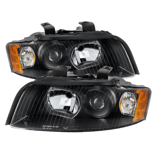 xTune Audi A4 02-05 Halogen Only Crystal Headlights Black HD-JH-AA402-AM-BK - 9025938