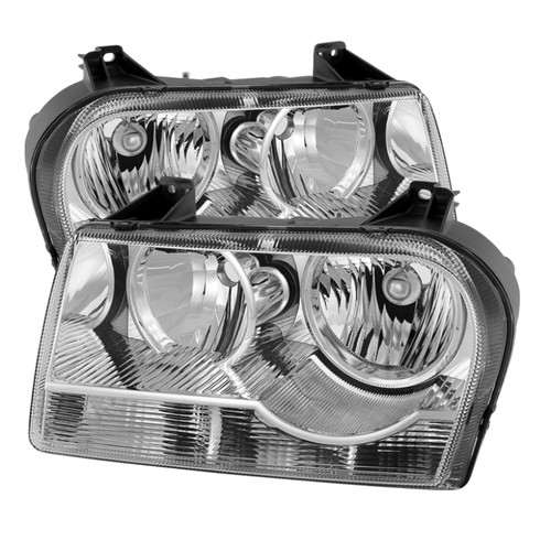 xTune Chrysler 300 05-08 Halogen Non-Projection Style Only Crystal Headlights Chrome HD-JH-C305-HA-C - 9026430