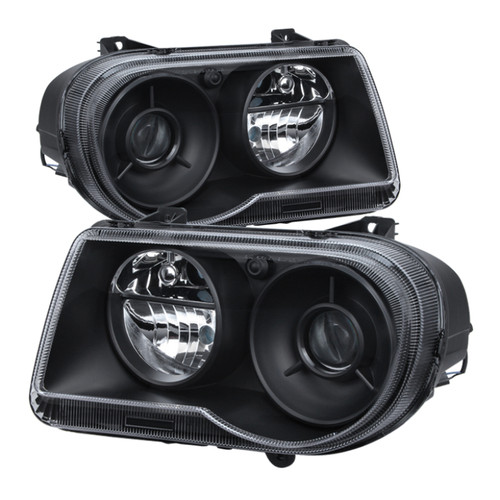 xTune Chrysler 300C w/ Halogen Projection Style Only 05-10 Headlights Black HD-JH-C300C-BK - 9026584